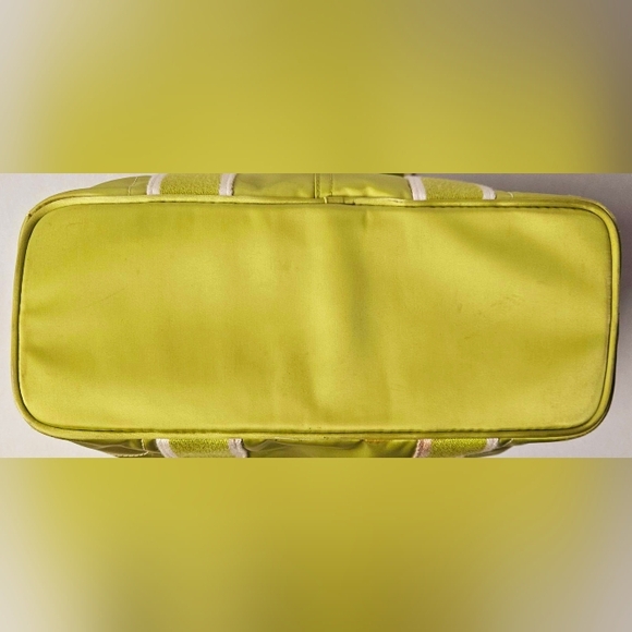 Coach Hamptons Reversible Tote Bag. Lime Green Sateen Nylon, Leather Trim. EUC. - Picture 9 of 9